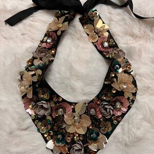 Floral Embellished Statement Necklace